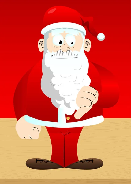 Santa Claus His Red Clothes White Beard Showing Dislike Hand — Stock Vector