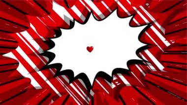 Çizgi roman sözcüğünü seviyorum. Retro Çizgi Film Açılış Tarzı İfadeleri. Renkli karikatür balonları ve balonlar. Karalama arkaplanındaki canlandırma.