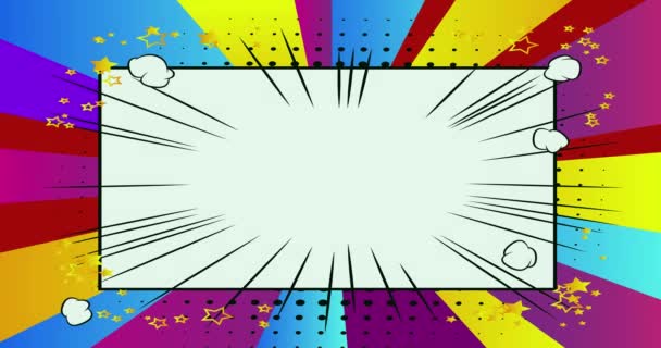 Rentabilität Bewegungsplakat Animierter Comic Worttext Mit Farbwechsel Auf Abstraktem Comichintergrund — Stockvideo