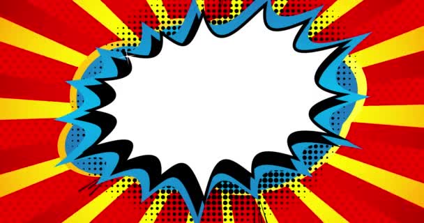Pop Art Gelb Und Rot Comic Hintergrund Radiale Linien Rotieren — Stockvideo