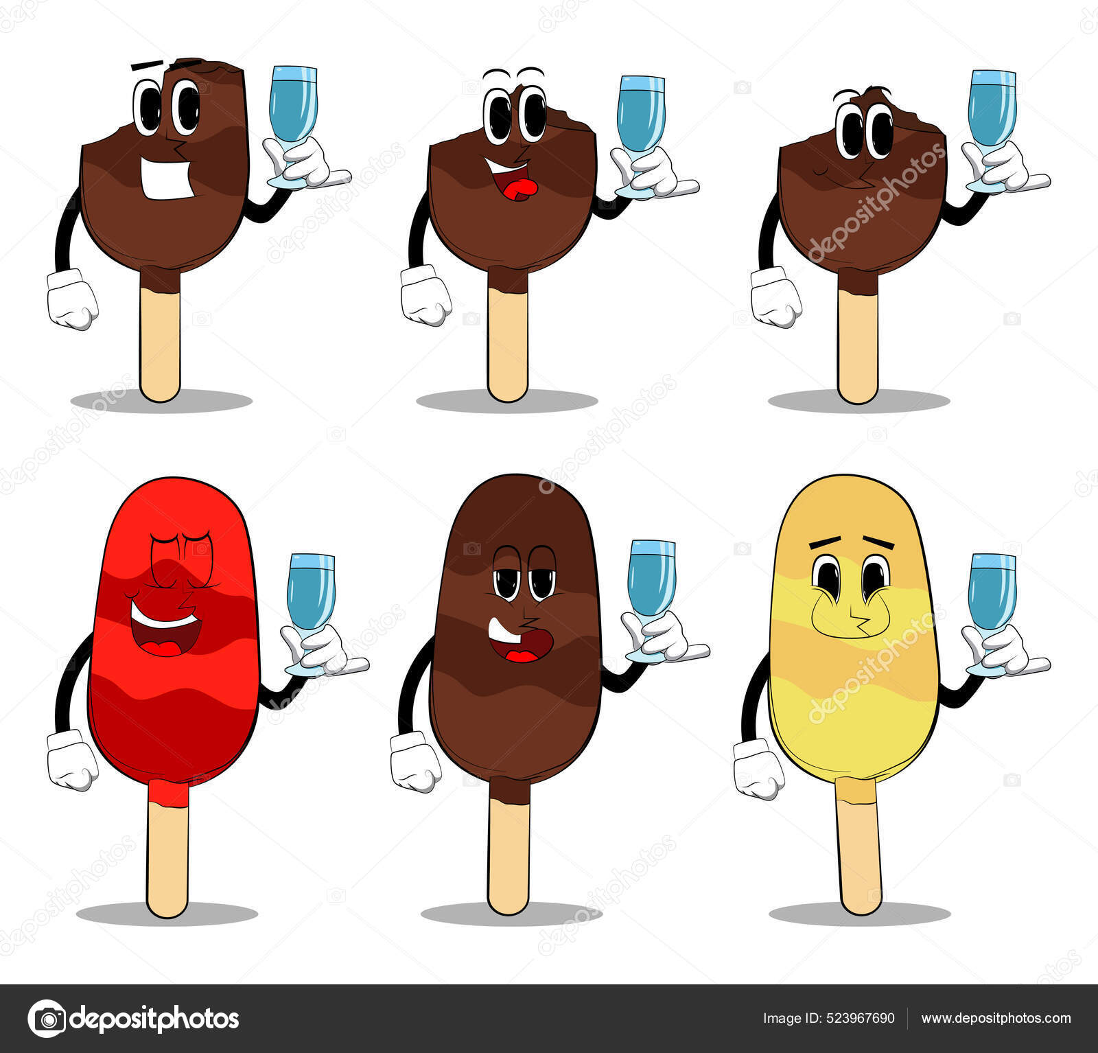 Helado Con Vaso Agua Refresco Verano Comida Dulce Como Personaje vector, gráfico vectorial © NoraVector imagen #523967690 Helado Con Vaso Agua Refresco Verano Comida Dulce Como Personaje vector, gráfico vectorial © NoraVector imagen #523967690