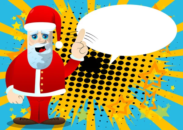 Papai Noel Suas Roupas Vermelhas Com Barba Branca Dizendo Não — Vetor de Stock