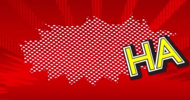 Çizgi Roman Ses Efekti. Hareket posteri. 4k animasyon çizgi roman kelime metni soyut çizgi roman arkaplanı üzerinde hareket ediyor. Retro pop sanat tarzı.