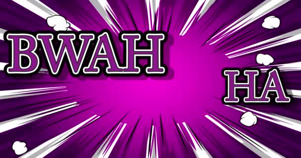 Bwah Comic Book Sound Effect Motion Poster Animated Comic Book — Stock Video