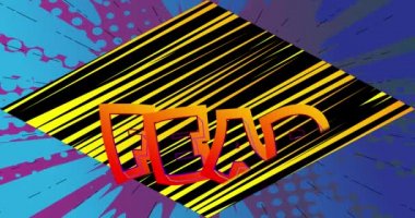 Şiddetli Korku. Çizgi Roman Kelimeleri Hareketi posteri. Soyut karikatür arka planında 4k animasyon metni. Retro pop sanat tarzı.