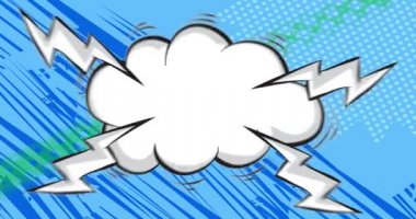 Animasyon Pop Sanat Çizgi Roman Konuşması Kabarcık Arkaplan Karikatürü. Girişin için Motion Poster. Retro manga çizgi romanlarının etkisi. Renkli klip sanatı.