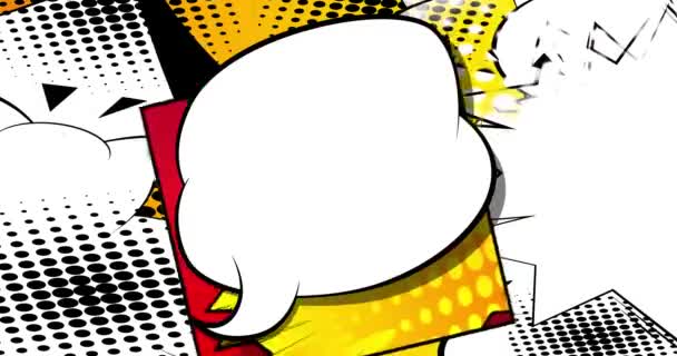 Wow Veränderung Bewegungsplakat Animierter Comic Worttext Auf Abstraktem Comichintergrund Retro — Stockvideo