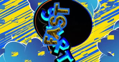 Hızlı Başla. Hareket posteri. 4k animasyon çizgi roman kelime metni soyut çizgi roman arkaplanı üzerinde hareket ediyor. Retro pop sanat tarzı.