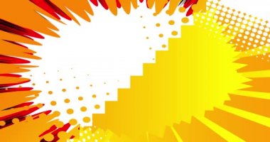 Soyut Çizgi Roman Arkaplanı. Hareket posteri. Çizgi roman arka planında 4k animasyon elemanı. Retro pop sanat tarzı.