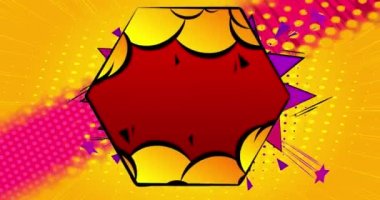 Soyut Çizgi Roman Arkaplanı. Hareket posteri. Çizgi roman arka planında 4k animasyon elemanı. Retro pop sanat tarzı.