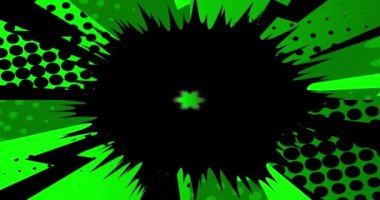 Soyut Çizgi Roman Arkaplanı. Hareket posteri. Çizgi roman arka planında 4k animasyon elemanı. Retro pop sanat tarzı.