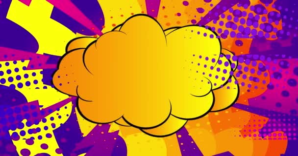 Resumen Antecedentes Del Cómic Cartel Movimiento Animados Dibujos Animados Nubes — Vídeos de Stock