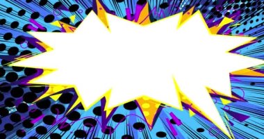 Hızlı. Hayır. Hareket posteri. 4k animasyon çizgi roman kelime metni soyut çizgi roman arkaplanı üzerinde hareket ediyor. Retro pop sanat tarzı.