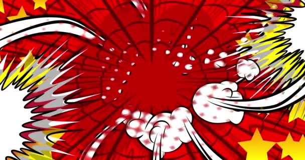 Abstract Comic Book Background Постер Руху Анімованих Хмар Швидкого Руху — стокове відео