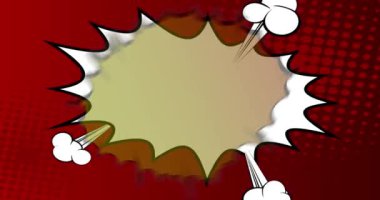 Soyut Çizgi Roman Arkaplanı. Hareket posteri. 4k animasyon çizgi film hızlı hareket bulutları, element stoku videosu. Çizgi roman arka planı. Retro pop sanat tarzı.