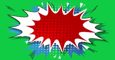 Soyut Çizgi Roman Arkaplanı. Hareket posteri. 4k animasyon çizgi film hızlı hareket bulutları, element stoku videosu. Çizgi roman arka planı. Retro pop sanat tarzı.