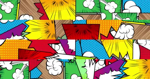 Abstract Comic Book Background Afişul Mişcării Animat Desene Animate Nori — Videoclip de stoc