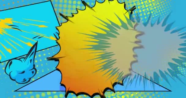 Дивовижний Хаос Постер Руху Анімований Текст Книги Коміксів Рухається Фоні — стокове відео
