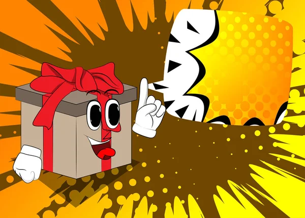 Geschenk Box Mit Einem Punkt Als Cartoon Figur Feiertag Feier — Stockvektor