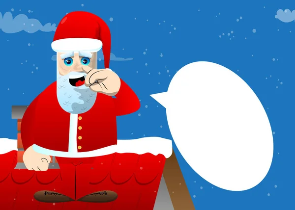 Santa Claus Ropa Roja Con Barba Blanca Con Simpatía Ilustración — Vector de stock