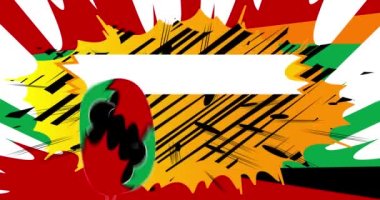 Kwanzaa 'yı seviyorum. Hareket posteri. 4k animasyon çizgi roman kelime metni soyut çizgi roman arkaplanı üzerinde hareket ediyor. Retro pop sanat tarzı.
