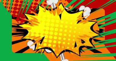 Kwanzaa Partisi. Hareket posteri. 4k animasyon çizgi roman kelime metni soyut çizgi roman arkaplanı üzerinde hareket ediyor. Retro pop sanat tarzı.