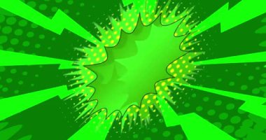 Çizgi roman geçmişi. Hareket posteri. 4k animasyon çizgi roman, değişen elementler, duvar kağıtları. Retro pop sanatının arka planı.