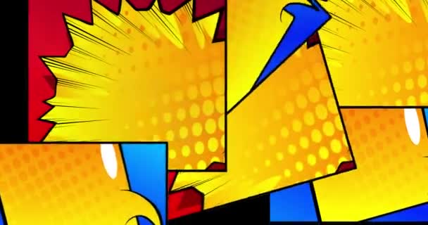 Abstract Speech Bubble Met Comic Book Achtergrond Een Bewegingsposter Bewegende — Stockvideo