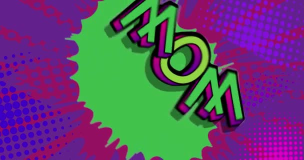 Wow Motion Poster Animated Comic Book Word Text Moving Abstract — Stockvideo