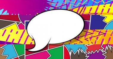 Çizgi Roman Konuşması Kabarcık Arkaplanı. Hareket posteri. 4k animasyon çizgi roman, değişen elementler, duvar kağıtları. Retro pop sanatının arka planı.