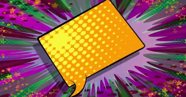 Comic Book Speech Bubble Background Motion Poster Animated Comics Moving — Stock Video