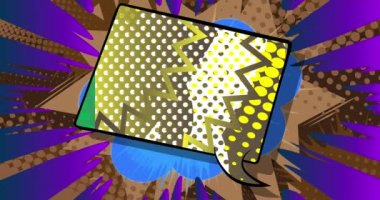 Çizgi Roman Konuşması Kabarcık Arkaplanı. Hareket posteri. 4k animasyon çizgi roman, değişen elementler, duvar kağıtları. Retro pop sanatının arka planı.