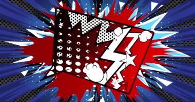 Çizgi Roman Konuşması Kabarcık Arkaplanı. Hareket posteri. 4k animasyon çizgi roman, değişen elementler, duvar kağıtları. Retro pop sanatının arka planı.