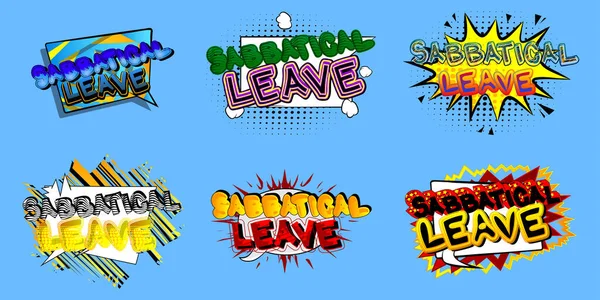 Sabbatical Leave Comic Book Word Text Abstract Comics Background Break — Stockvektor