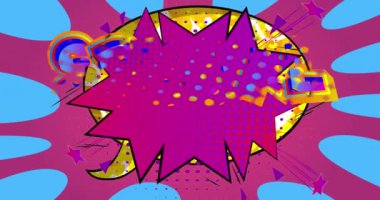 Special Offer - Comic Book Words. Motion poster. 4k animation sale, shopping, shop retail business concept. Retro pop art style.