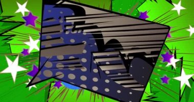Retro karikatür tarzı Konuşma Kabarcığı arka planı. Manga karikatür arkaplan videosu. Pop sanat çizgi roman tanıtımı. Hareket posteri. 4k animasyon hareketi, değişen duvar kağıdı.