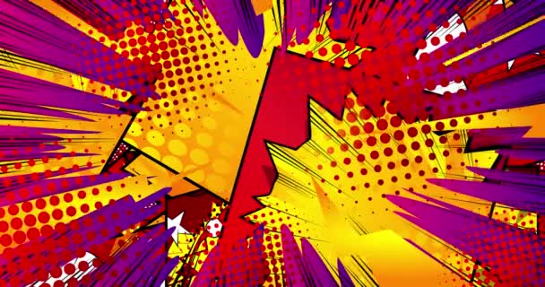 Abstract Comic Book Background Cartoon Motion Poster Animated Comics Moving — Stock Video