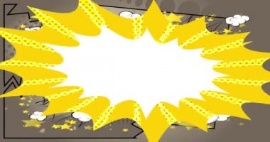 Soyut Çizgi Roman Arkaplan Çizgi Filmi. Hareket posteri. 4k animasyon çizgi roman, değişen elementler, duvar kağıtları. Retro pop sanatının arka planı.