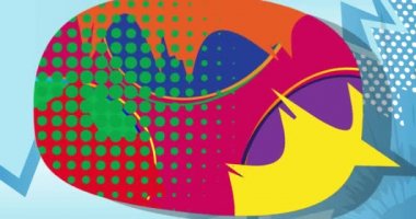 Renkli Çizgi Roman Konuşma Kabarcığı Arkaplanı. Hareket posteri. 4k animasyon çizgi roman, değişen elementler, duvar kağıtları. Retro pop sanatının arka planı.