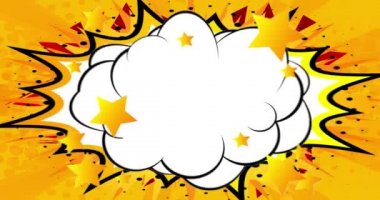 Retro karikatür tarzı pop sanat geçmişi. Manga karikatür arkaplan videosu. Çizgi roman girişi. Hareket posteri. 4k animasyon hareketi, değişen duvar kağıdı.