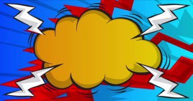 Çizgi roman satışı reklam animasyonu. Özel teklif, indirim, alışveriş, perakende satış konsepti. Hareket posteri. Retro pop sanat tarzı metin taşınıyor.