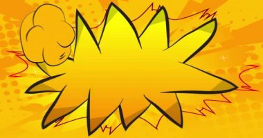 Çizgi roman geçmişi. Hareket posteri. 4k animasyon çizgi roman, değişen elementler, duvar kağıtları. Retro pop sanatının arka planı.