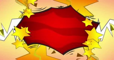 Çizgi roman geçmişi. Hareket posteri. 4k animasyon çizgi roman, değişen elementler, duvar kağıtları. Retro pop sanatının arka planı.