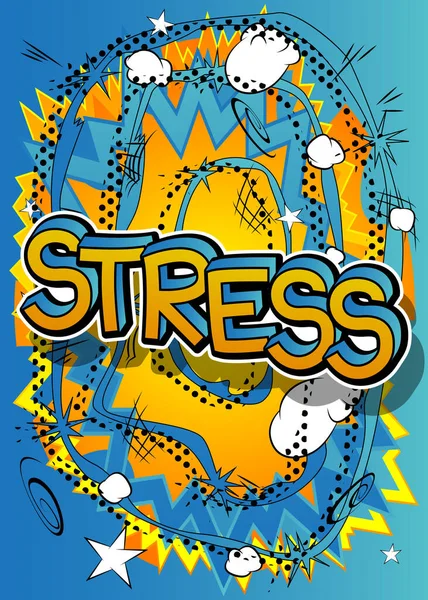 Stress Striptekst Abstracte Stripverhalen Retro Pop Art Stijl Illustratie — Stockvector