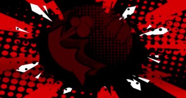 Stres yüzünden. Hareket posteri. 4k animasyon çizgi roman kelime metni soyut çizgi roman arkaplanı üzerinde hareket ediyor. Retro pop sanat tarzı.