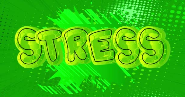 Stress Motion Poster Animated Comic Book Word Text Moving Abstract — Stock Video