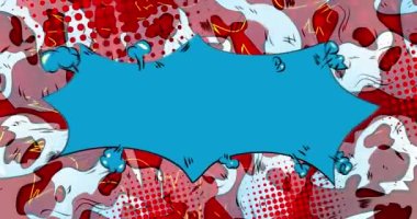 Çizgi roman geçmişi. Hareket posteri. 4k animasyon çizgi roman, değişen elementler, duvar kağıtları. Retro pop sanatının arka planı.