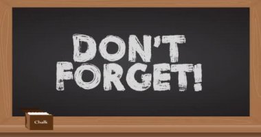 Beyaz boya karalamaları Eski karatahta, antik endüstriyel kömür rengi pankart üzerinde metni unutmayın.