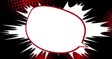 Retro karikatür tarzı Konuşma Kabarcığı arka planı. Manga karikatür arkaplan videosu. Pop sanat çizgi roman tanıtımı. Hareket posteri. 4k animasyon hareketi, değişen duvar kağıdı