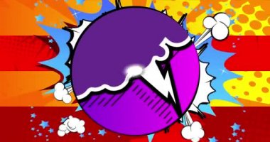 Retro karikatür tarzı Konuşma Kabarcığı arka planı. Manga karikatür arkaplan videosu. Pop sanat çizgi roman tanıtımı. Hareket posteri. 4k animasyon hareketi, değişen duvar kağıdı